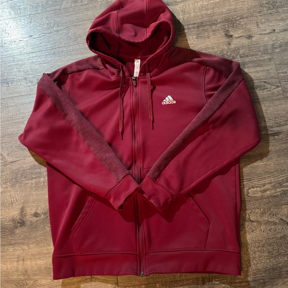 Adidas Men's Crimson Zip-Up Hoodie